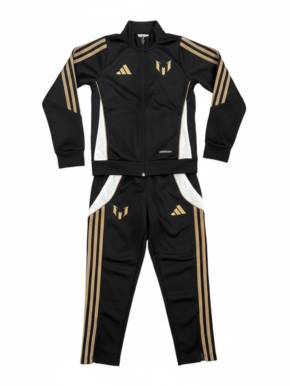 adidas Black and Gold Kids Track Jacket & Pants Set